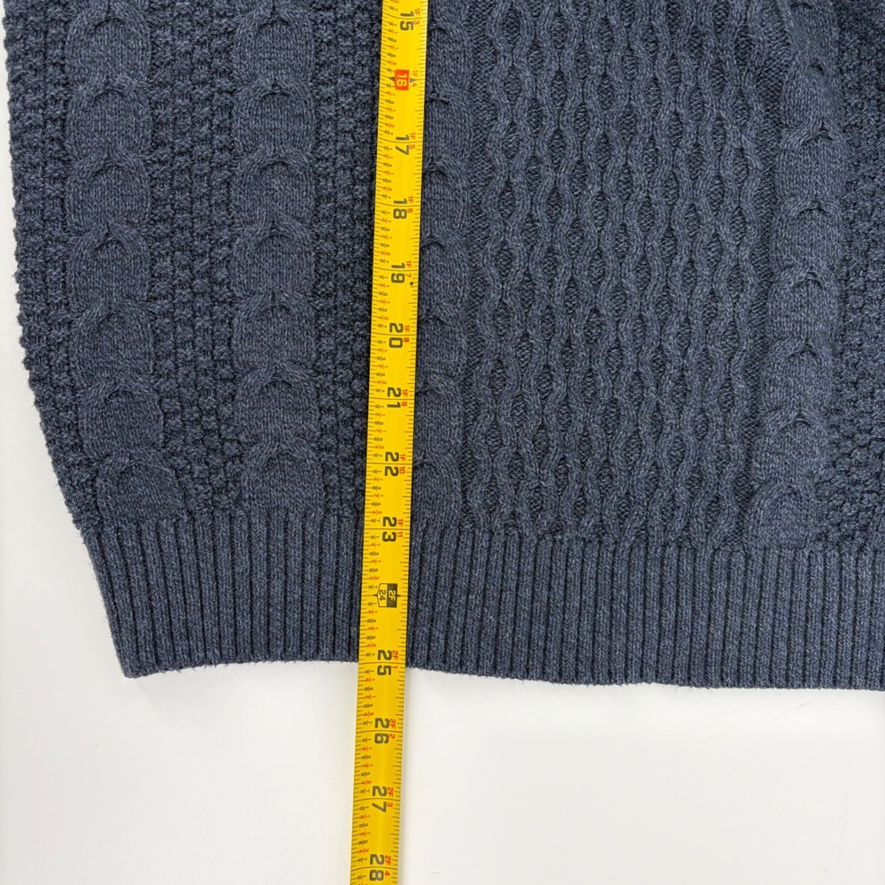Hollister Sweater Cable Knit Colorblock Grey White Navy Preppy Small Cozy Comfy - Picture 8 of 8